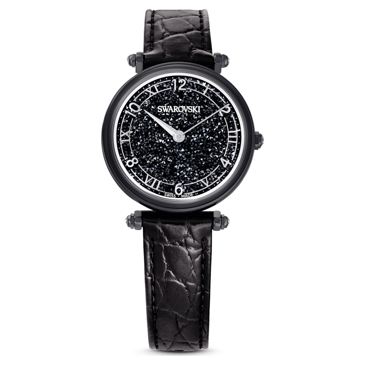 Shop Swarovski Crystalline Wonder Watch In Black