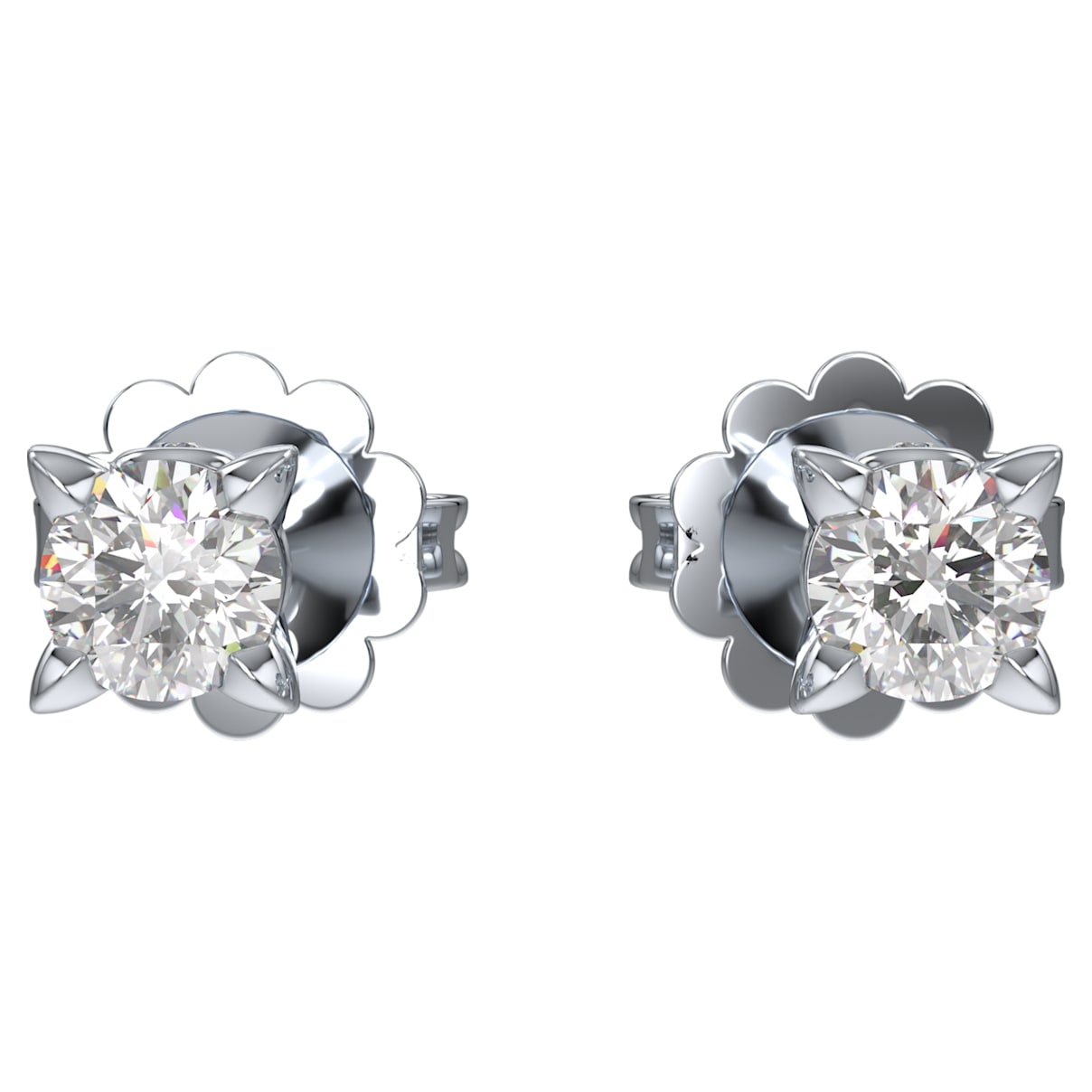 

Eternity stud earrings, 14K white gold