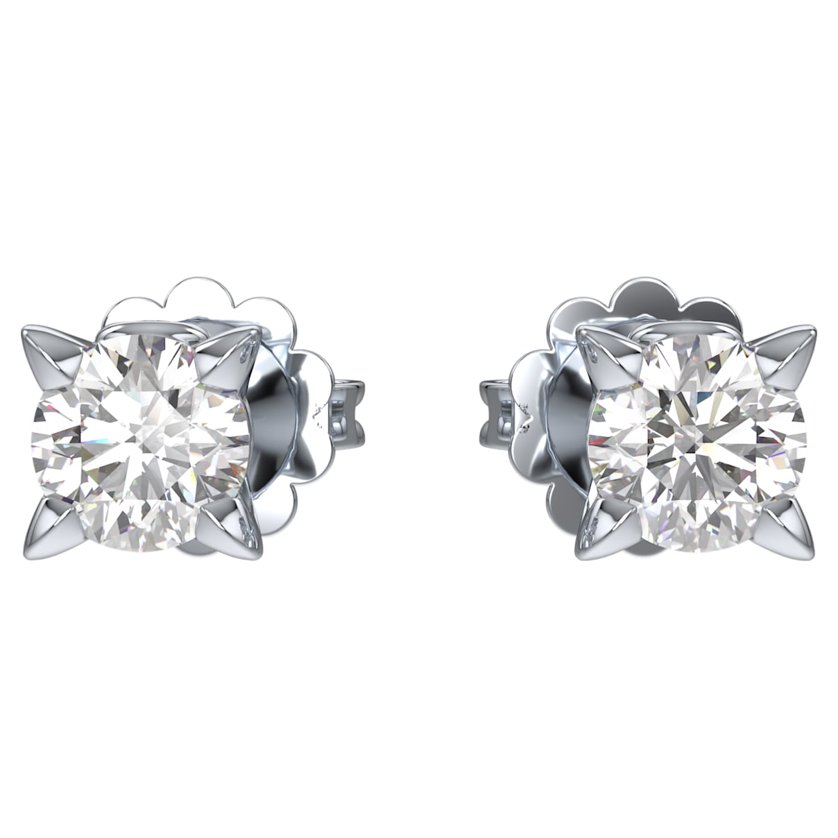 Eternity stud earrings, 14K white gold