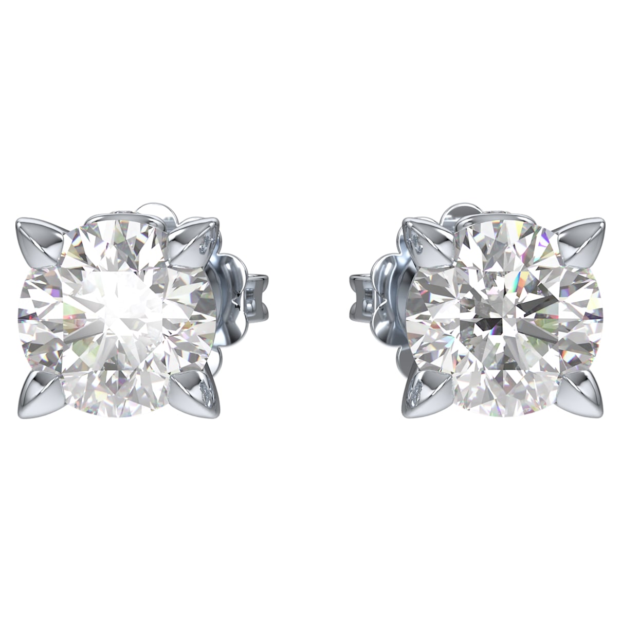 

Eternity stud earrings, 14K white gold