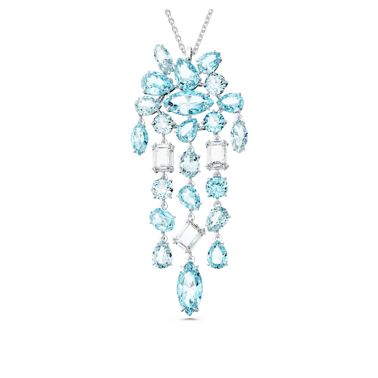 

Gema pendant, Mixed cuts, Blue, Rhodium plated