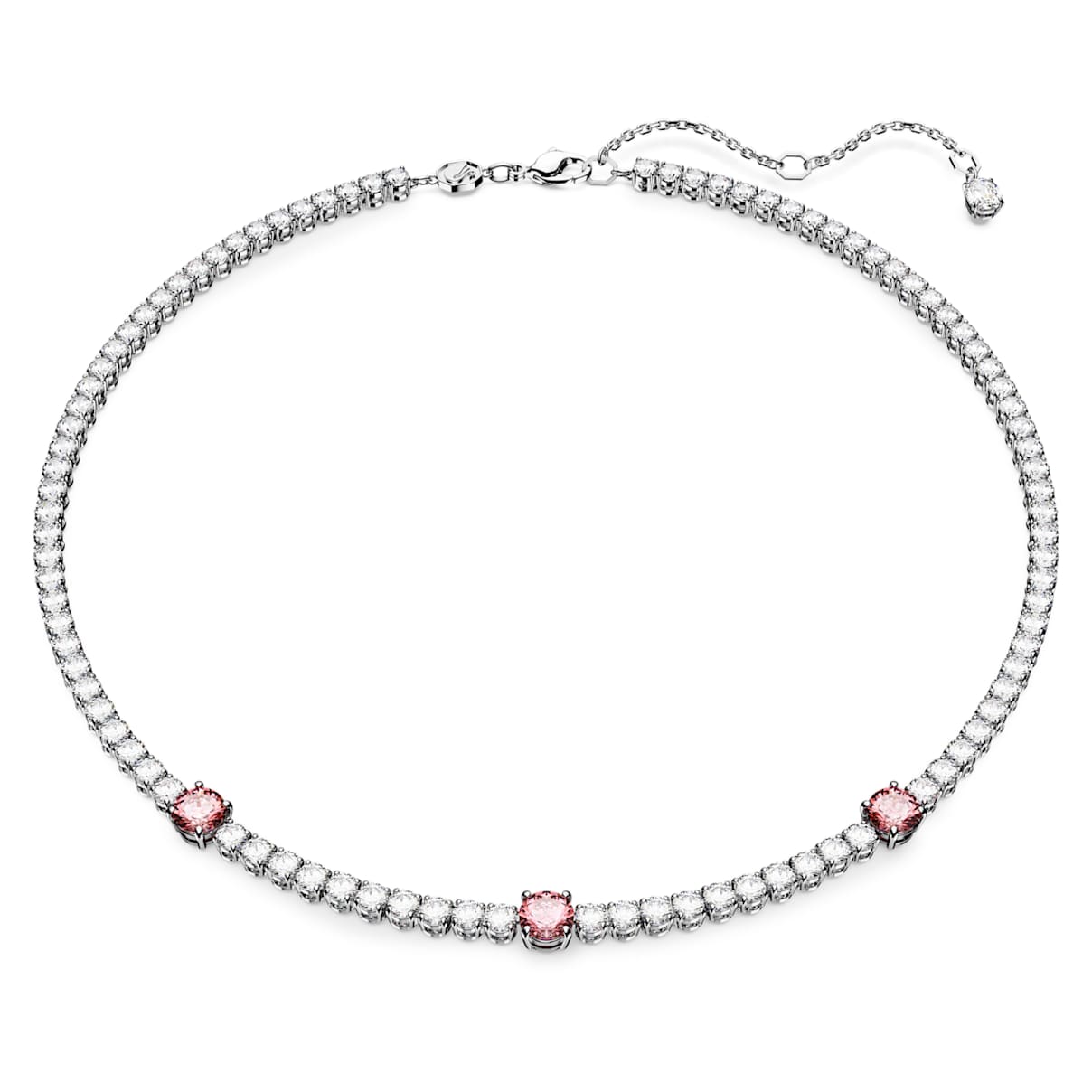 

Matrix Tennis Halskette, Verschiedene Schliffe, Rosa, Rhodiniert
