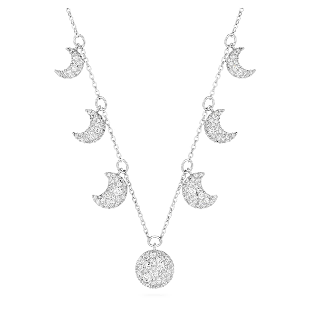 

Sublima choker, Moon, White, Rhodium plated
