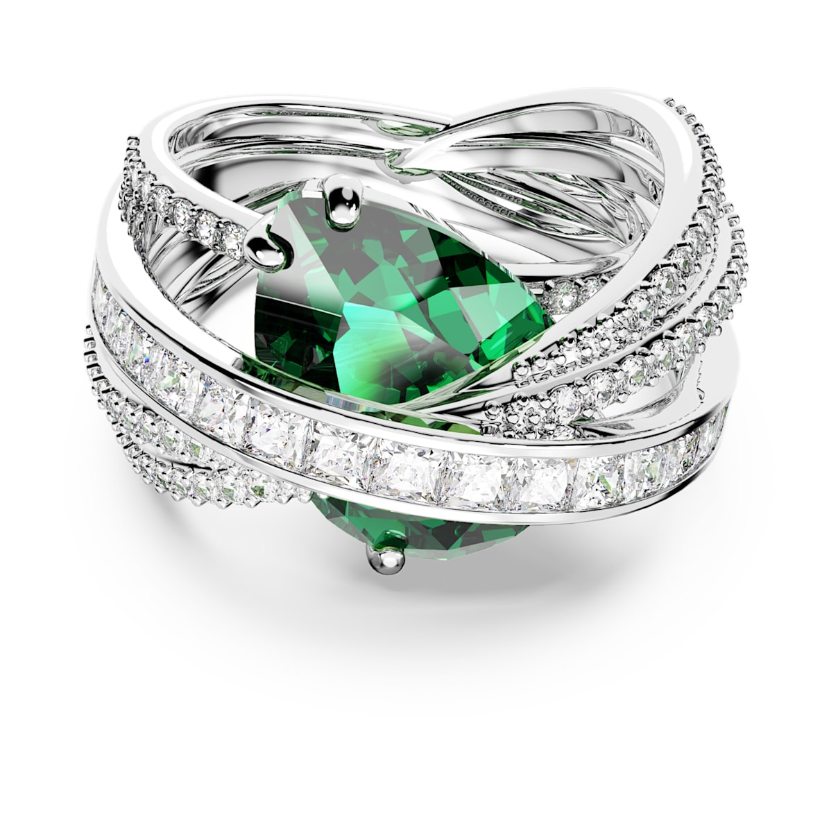 Shop Swarovski Hyperbola Cocktail Ring In Green