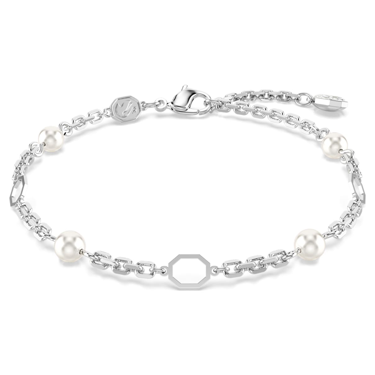 

Symbolica Carrier Armband, Kristallperle, Weiß, Rhodiniert