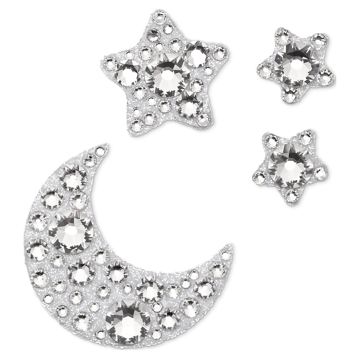 

Body jewel, Set (4), Moon and star, White