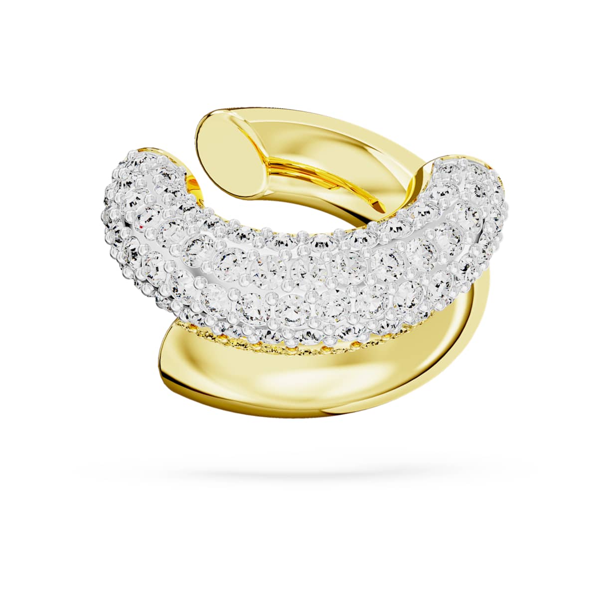 

Orecchino ear cuff Dextera, Bianco, Placcato color oro