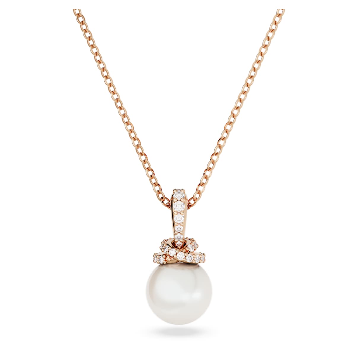 

Originally pendant, Crystal pearl, White, Rose gold-tone plated