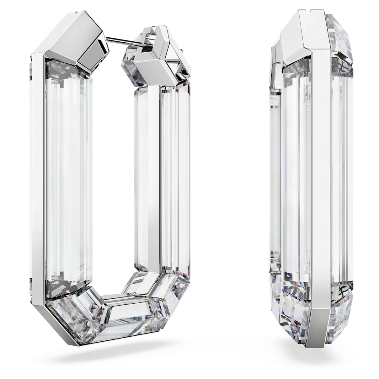 

Lucent hoop earrings, Statement, Octagon shape, White