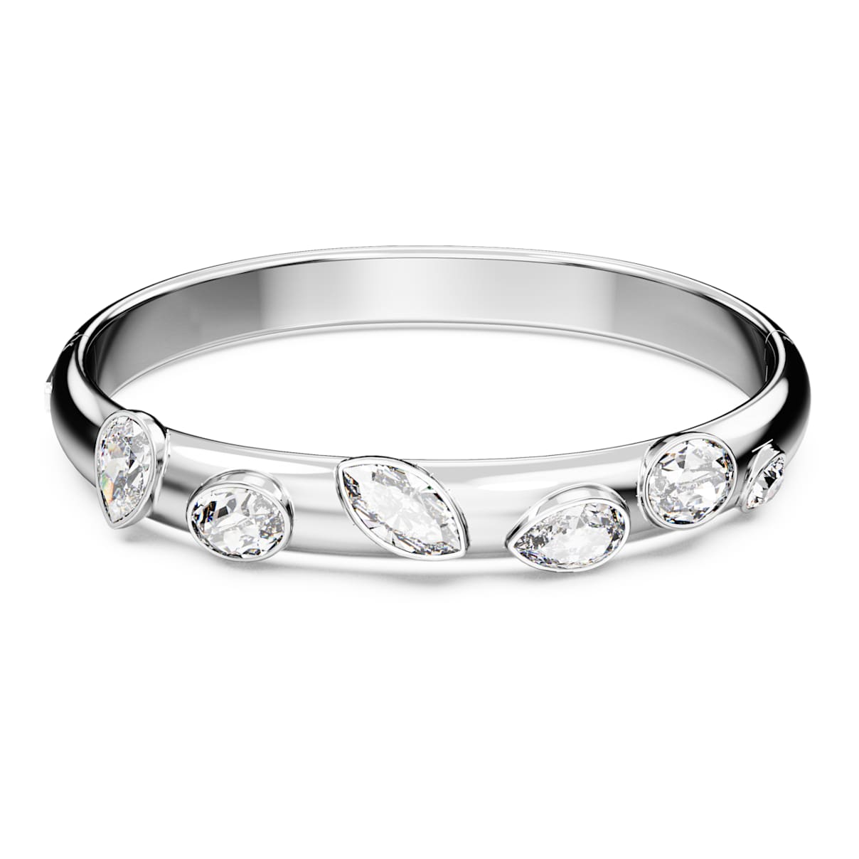 

Imber bangle, Mixed cuts, White, Rhodium plated