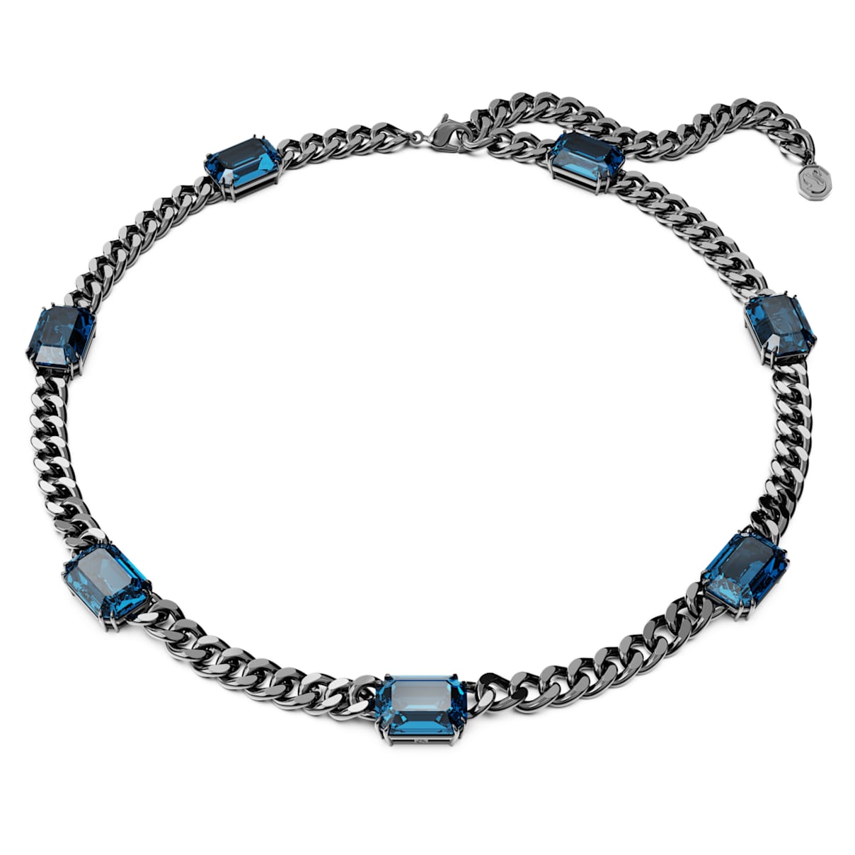 

Collier Millenia, Taille octogonale, Bleu, Métal plaqué ruthénium