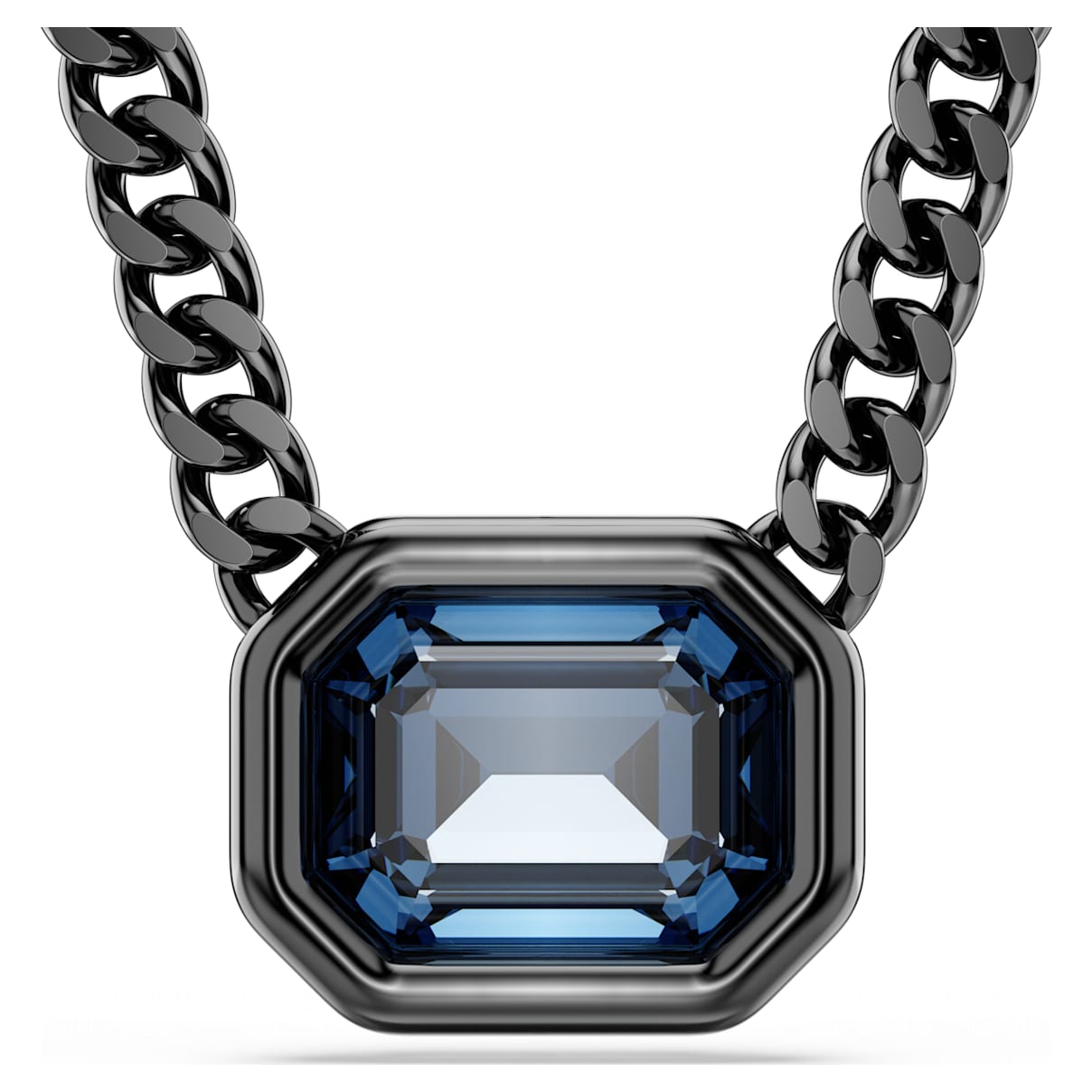 

Imber pendant, Octagon cut, Blue, Ruthenium plated