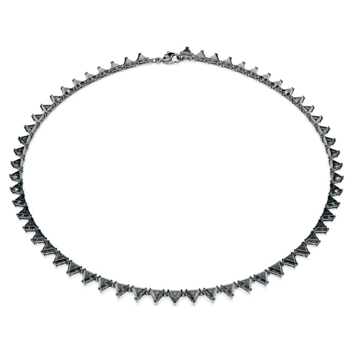 

Matrix necklace, Triangle cut, Gray, Ruthenium plated