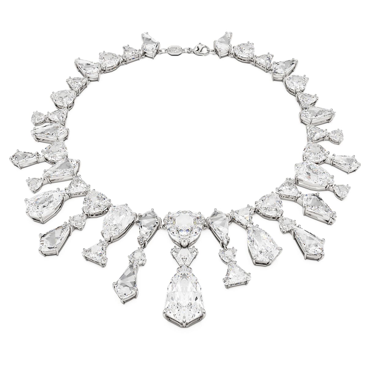 

Mesmera necklace, Statement, Mixed cuts, White, Rhodium plated