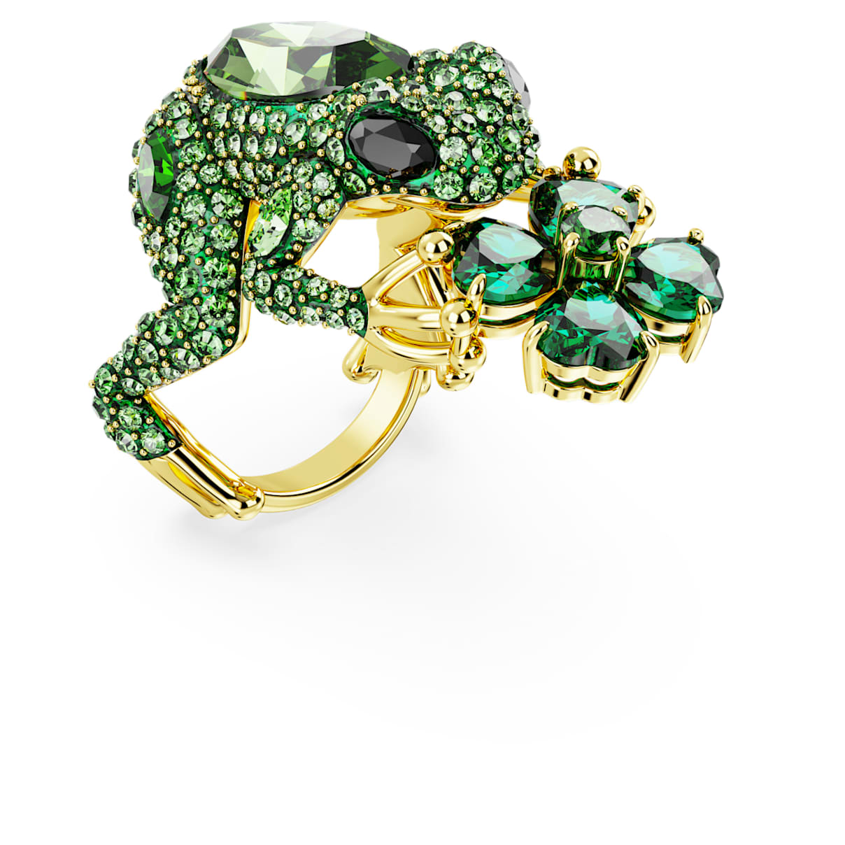 Idyllia Cocktailring, Frosch, Grün, Goldlegierungsschicht