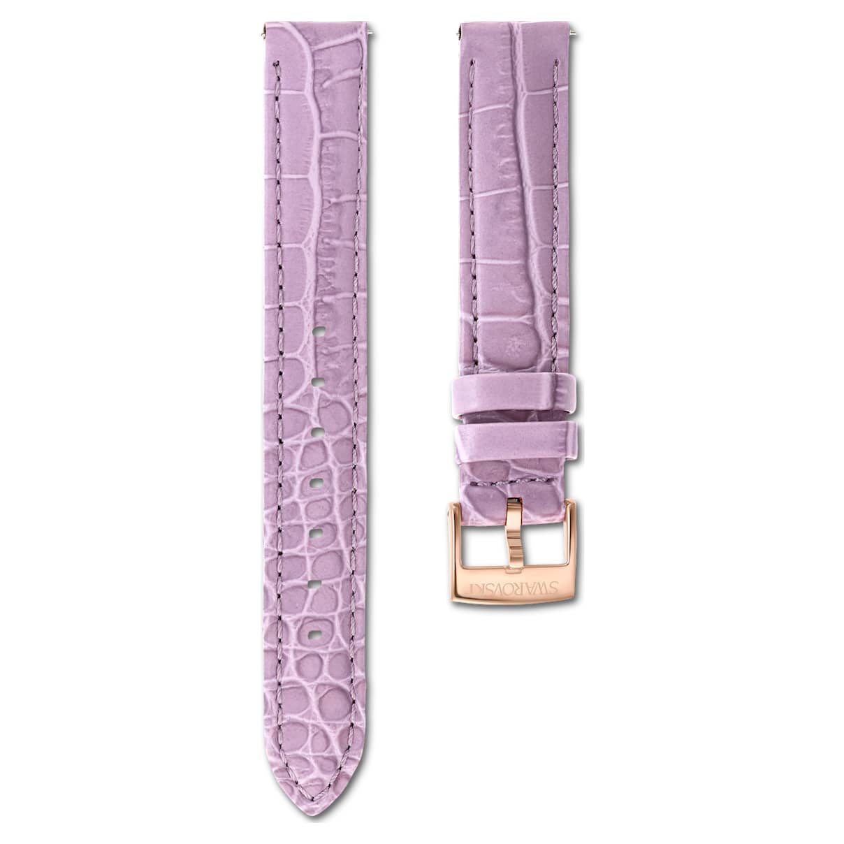 

Bracelet de montre, Largeur : 17 mm (0,67 po), Cuir avec coutures, Violet, Finition or rose