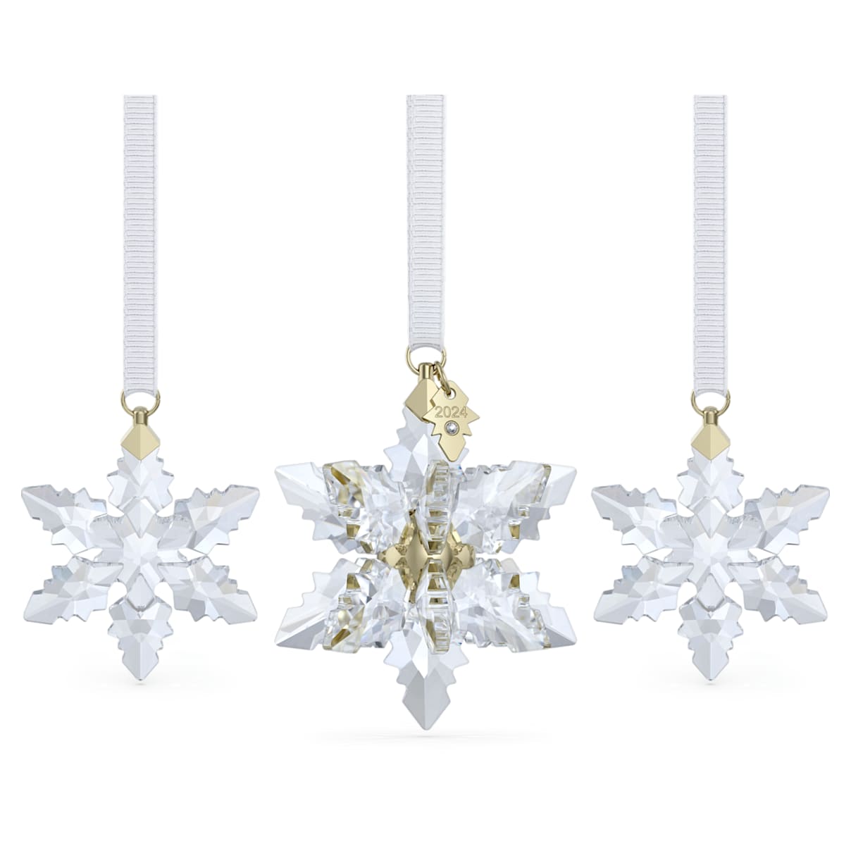 SWAROVSKI SWAROVSKI 2024 SET OF 3 CRYSTAL ORNAMENTS