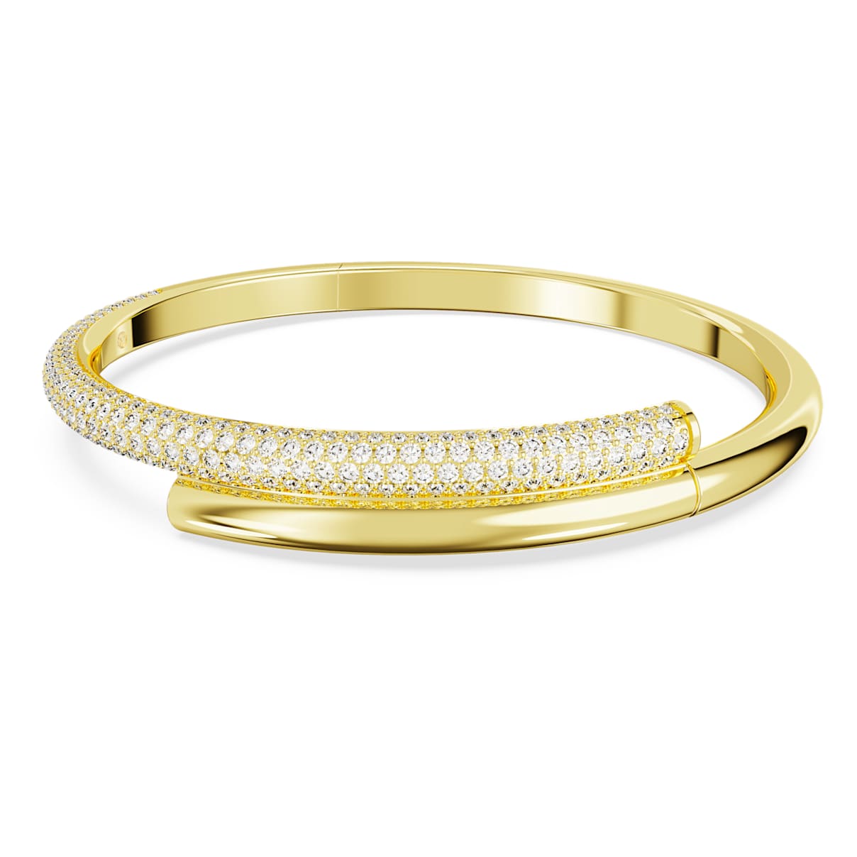 

Dextera bangle, Magnetic closure, White, Gold-tone plated