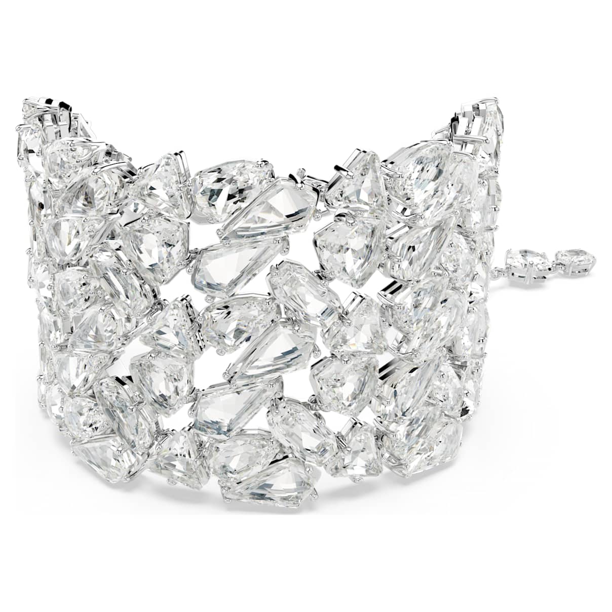 Mesmera bracelet, Mixed cuts, White, Rhodium plated