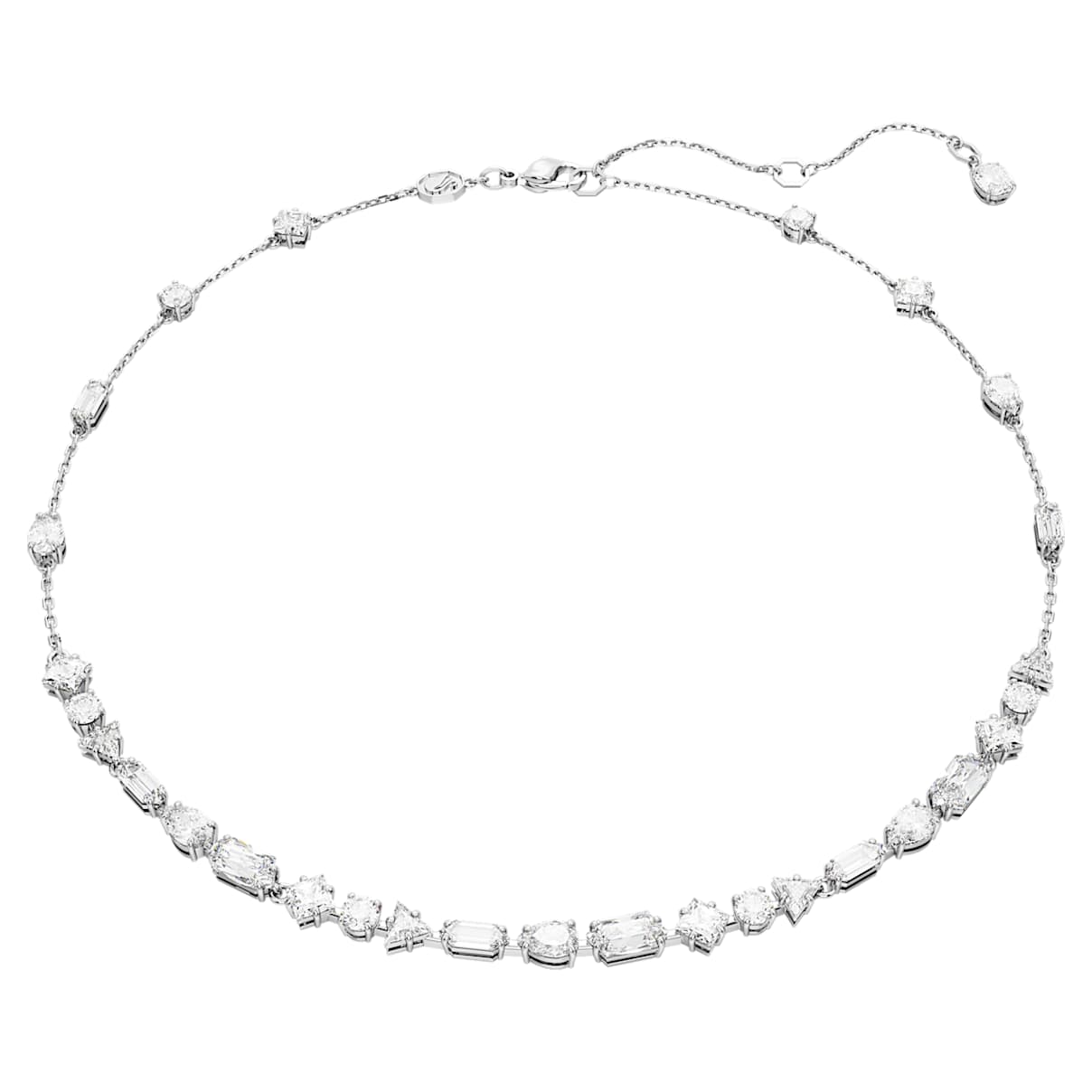 

Mesmera necklace, Mixed cuts, Scattered design, White, Rhodium plated