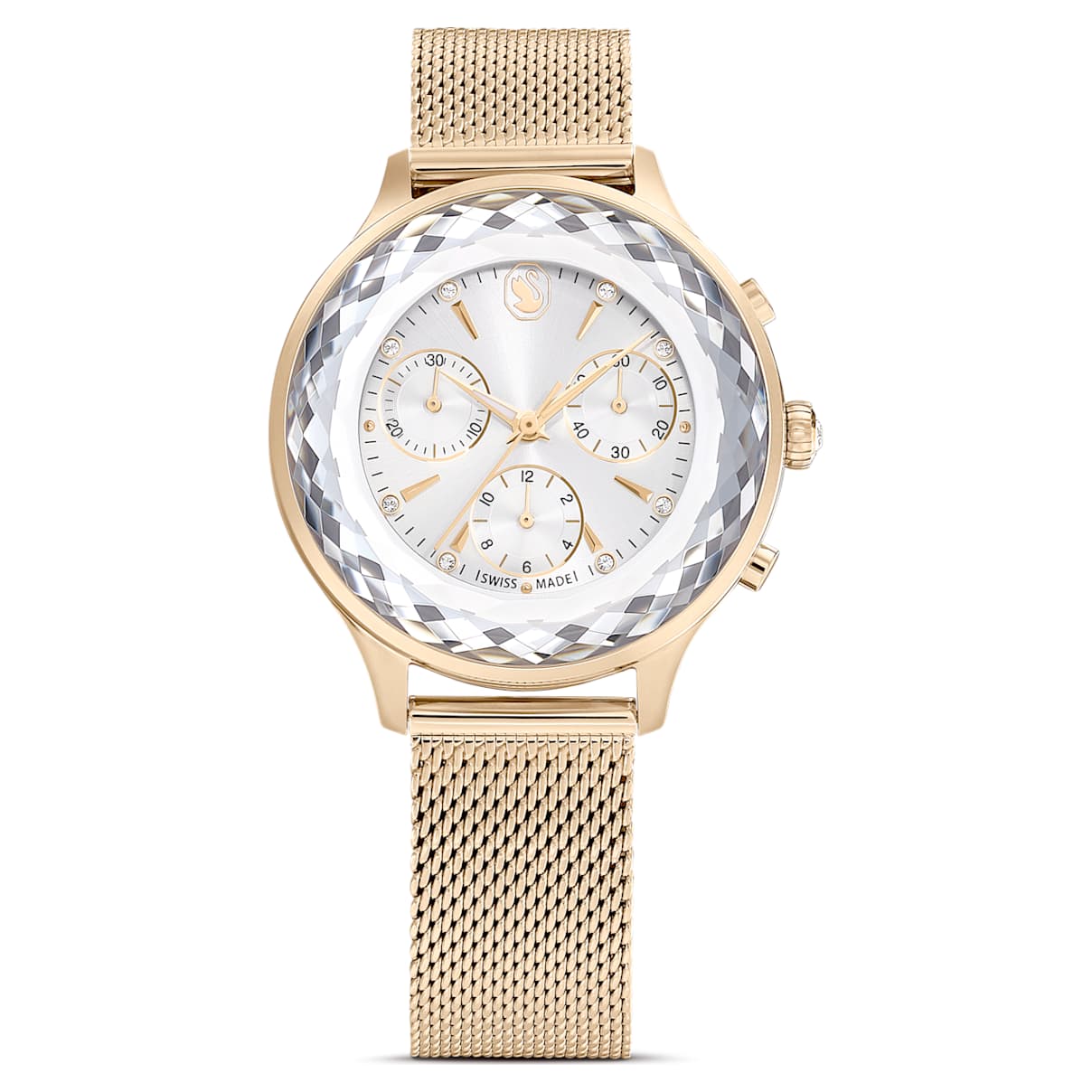

Nova Chrono Uhr, Schweizer Produktion, Metallarmband, Goldfarben, Champagne-vergoldetes Finish