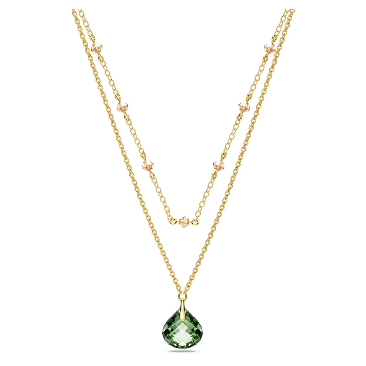 Tessa pendant, Green, Gold-tone plated
