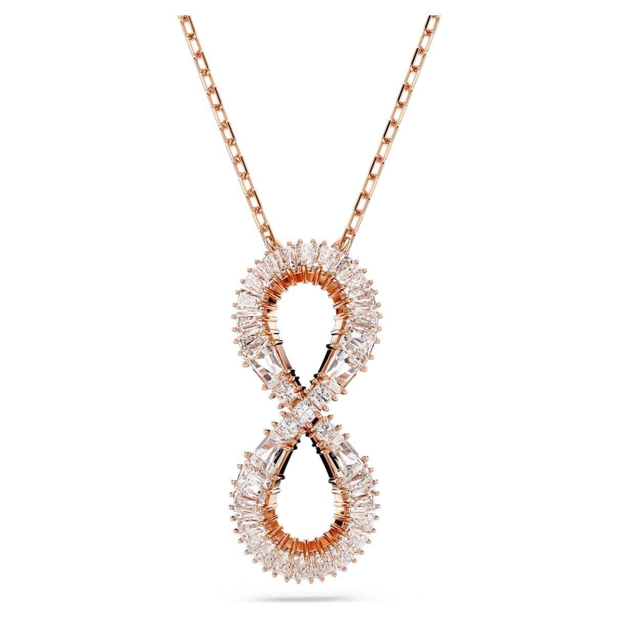 

Hyperbola pendant, Infinity, White, Rose gold-tone plated