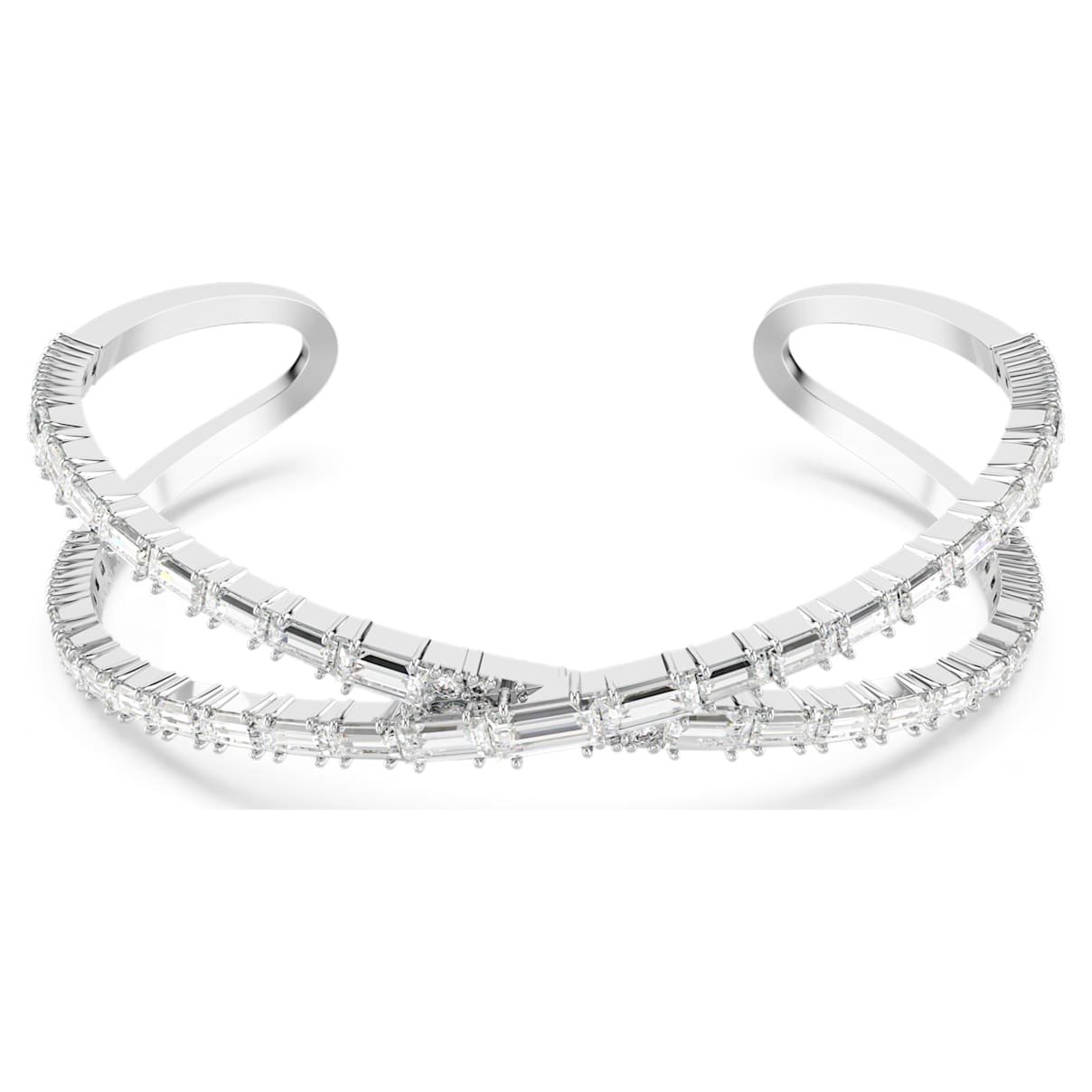 

Hyperbola cuff, Infinity, White, Rhodium plated