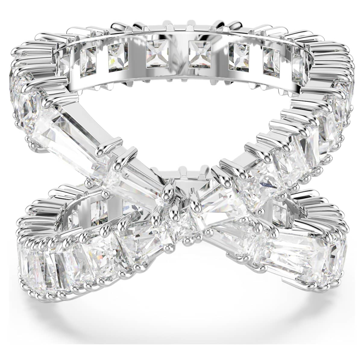 

Hyperbola ring, Infinity, White, Silver-tone finish