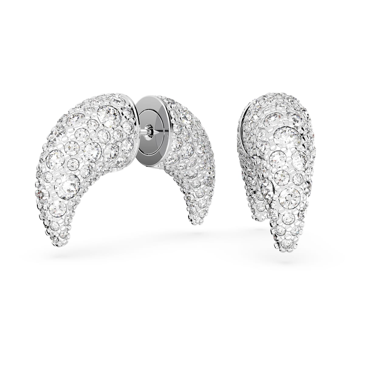 

Sublima stud earrings, Moon, Small, White, Rhodium plated