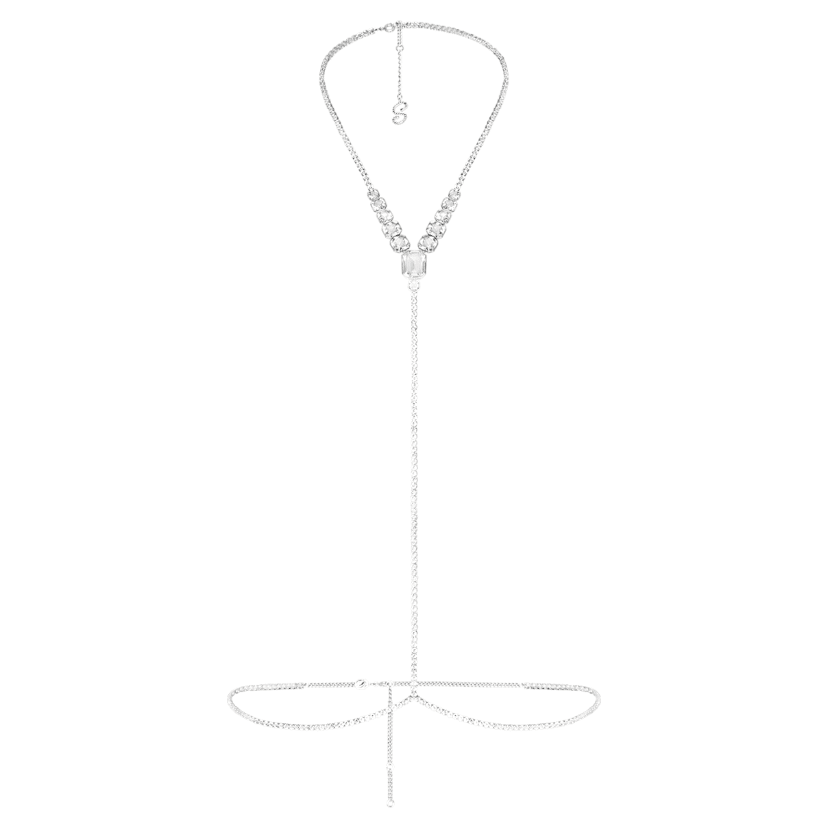 Shop Swarovski X Skims Body Chain In White