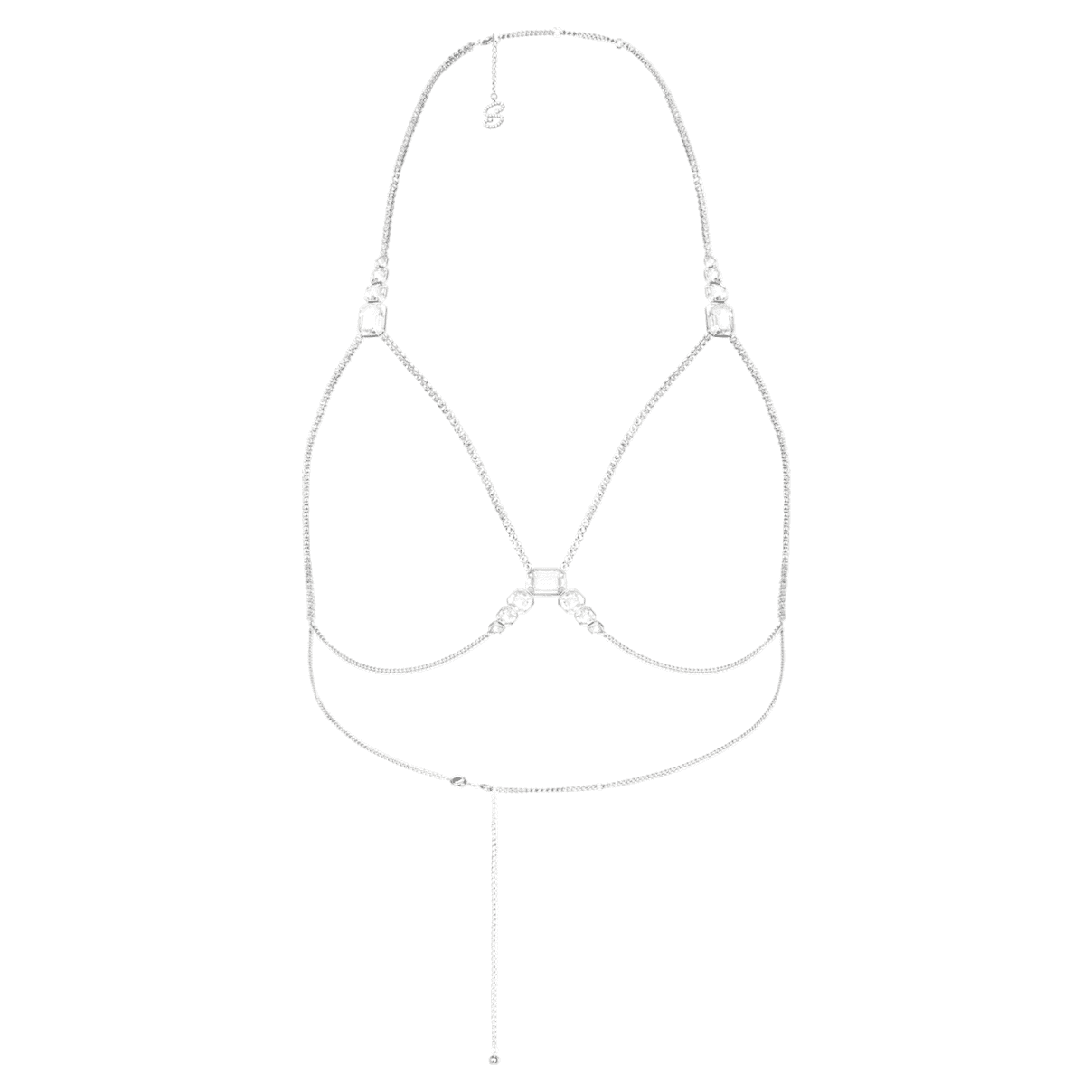 

Swarovski x SKIMS bra, Mixed cuts, Cupchain, White, Rhodium plated
