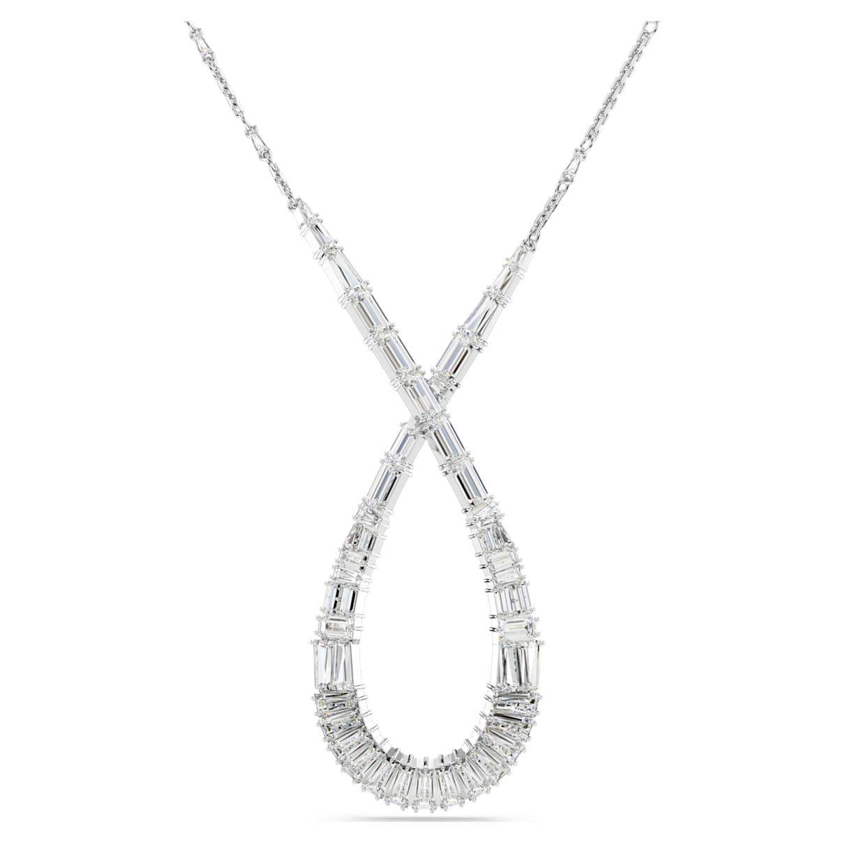

Hyperbola pendant, Mixed cuts, Infinity, White, Rhodium plated