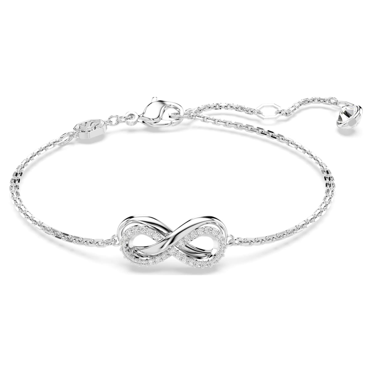 

Hyperbola bracelet, Infinity, White, Rhodium plated