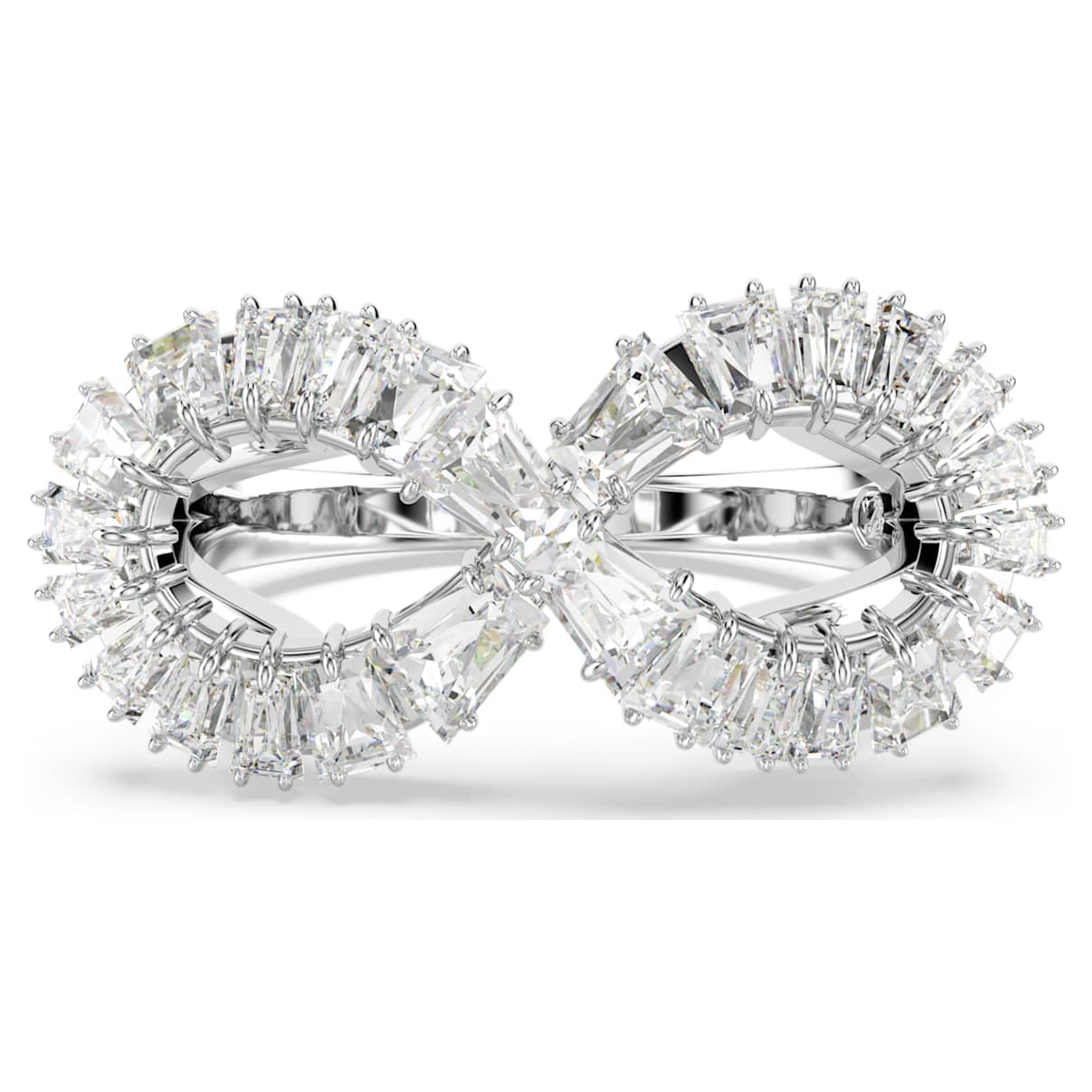 

Hyperbola cocktail ring, Infinity, White, Rhodium plated