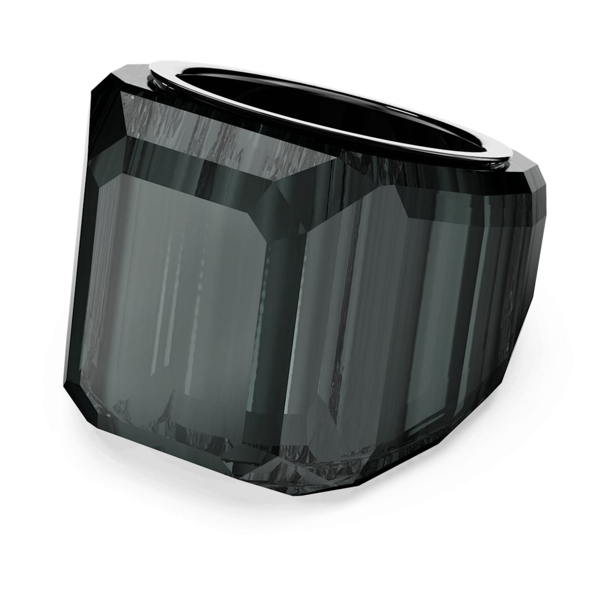 

Lucent cocktail ring, Black, Ruthenium plated