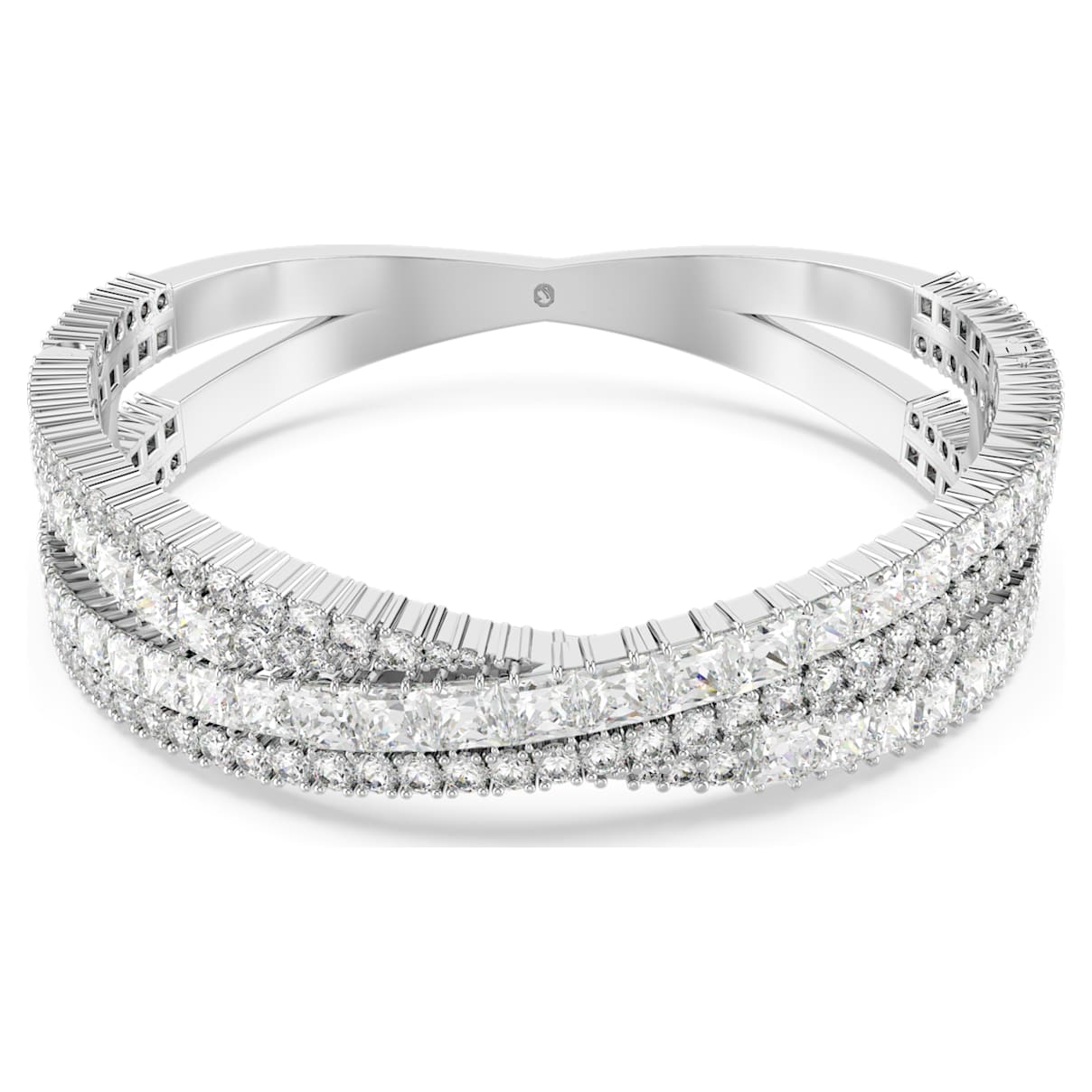 

Hyperbola cuff, Infinity, White, Rhodium plated