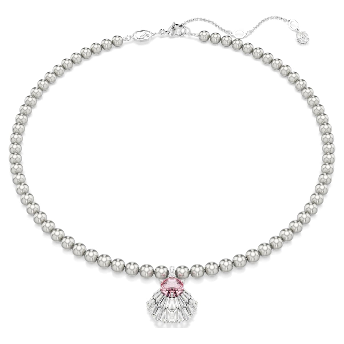 

Idyllia pendant, Mixed cuts, Crystal pearls, Shell, Pink, Rhodium plated