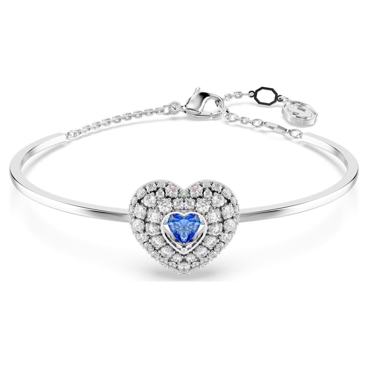 

Hyperbola bangle, Heart, Blue, Rhodium plated