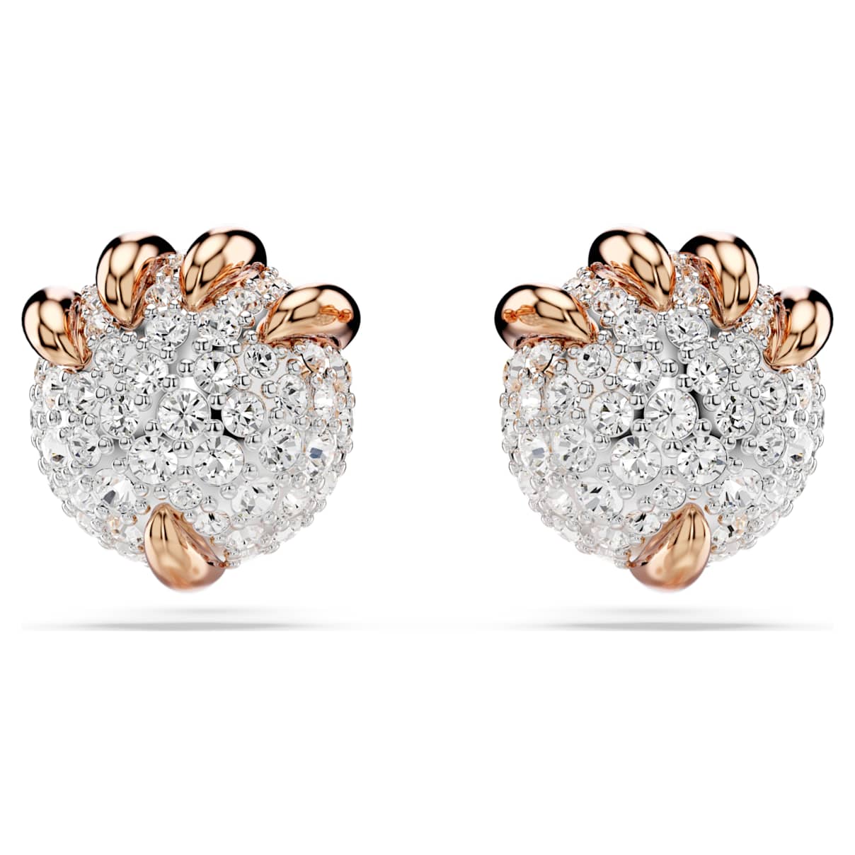 

Dragon & Phoenix stud earrings, Dragon’s claw, White, Rose gold-tone plated