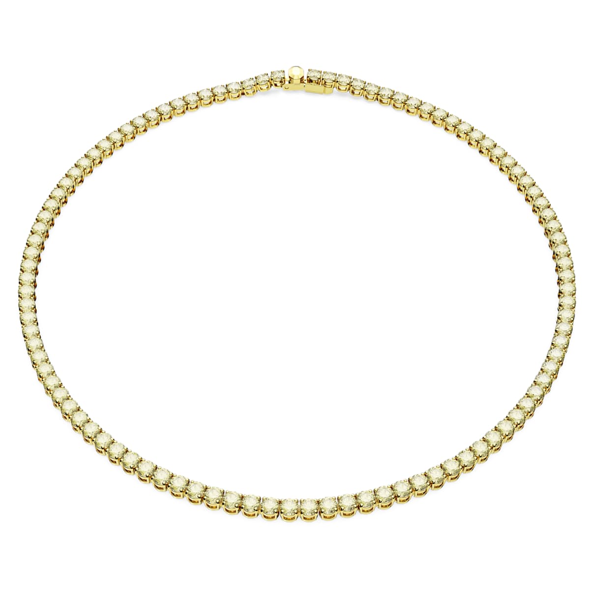 Shop Swarovski Matrix Tennis Necklace In Yellow