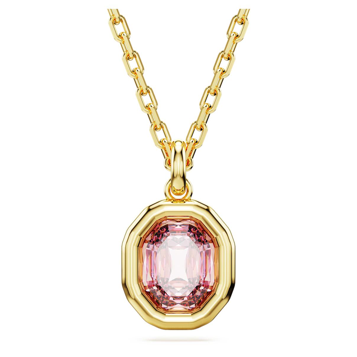

Imber pendant, Octagon cut, Pink, Gold-tone plated