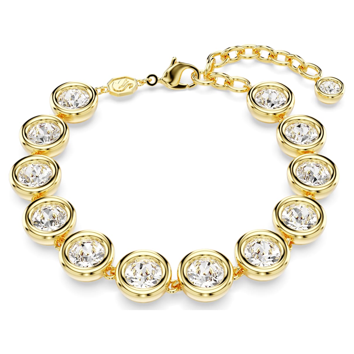 

Imber Tennis bracelet, Round cut, White, Gold-tone plated