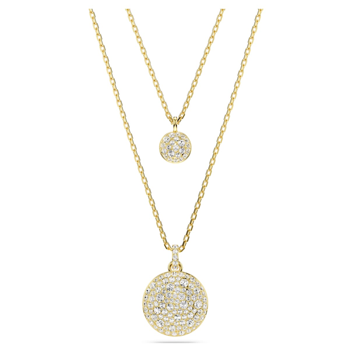 

Sublima layered pendant, White, Gold-tone plated