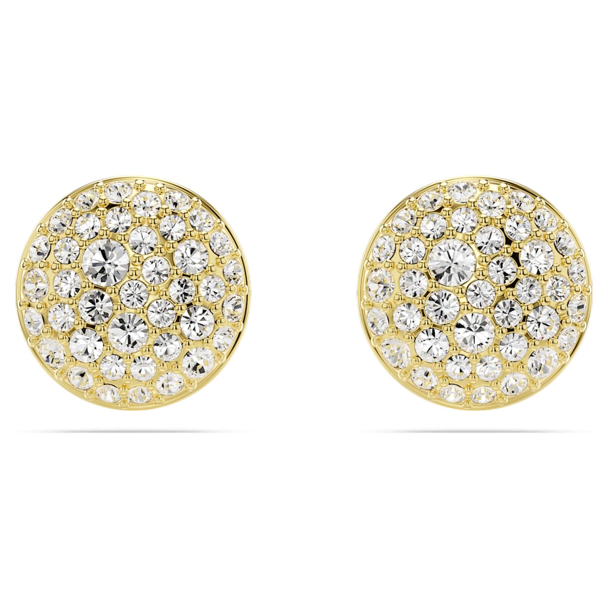 Meteora stud earrings, White, Gold-tone plated
