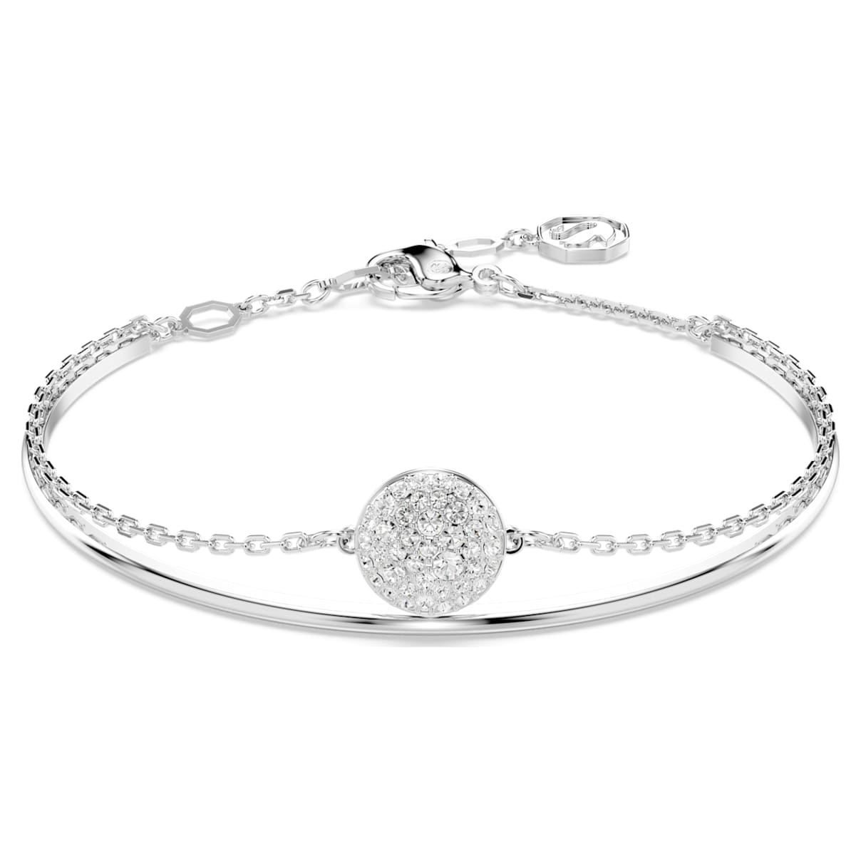 

Meteora bangle, White, Rhodium plated