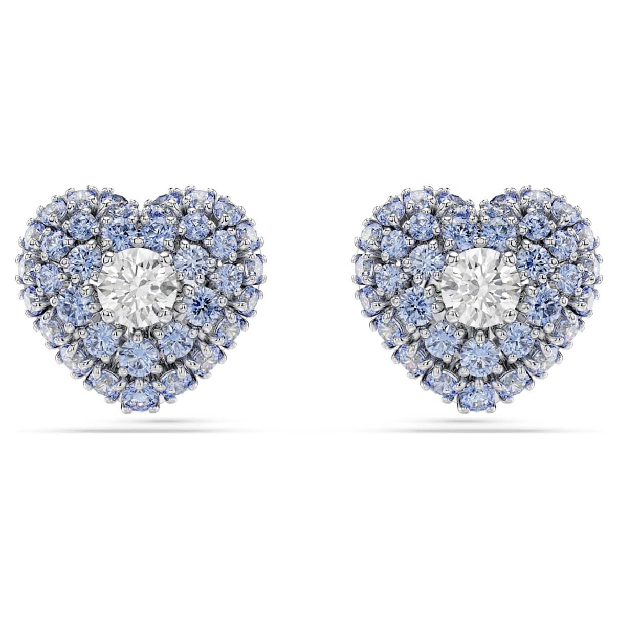 

Idyllia stud earrings, Heart, Blue, Rhodium plated