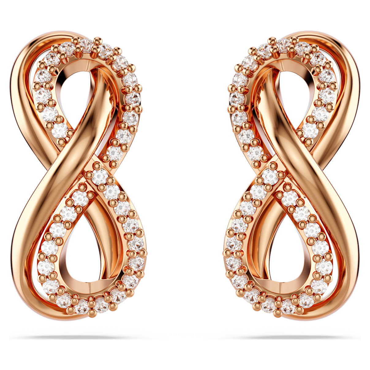 

Clous d'oreilles Hyperbola, Infini, Blanches, Placage de ton or rosé