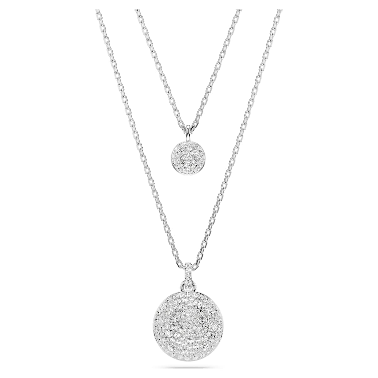 

Sublima layered pendant, White, Rhodium plated