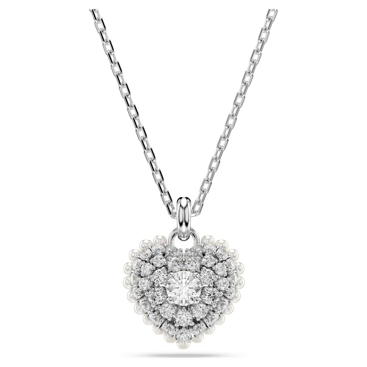 

Hyperbola pendant, Heart, White, Rhodium plated